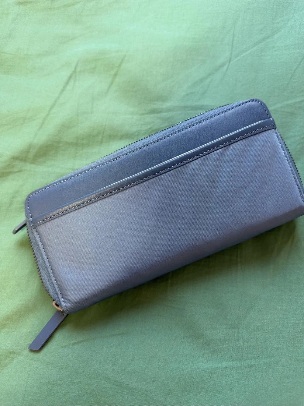 Tumi Pale Blue Zip-Around Wallet with Front Pocket